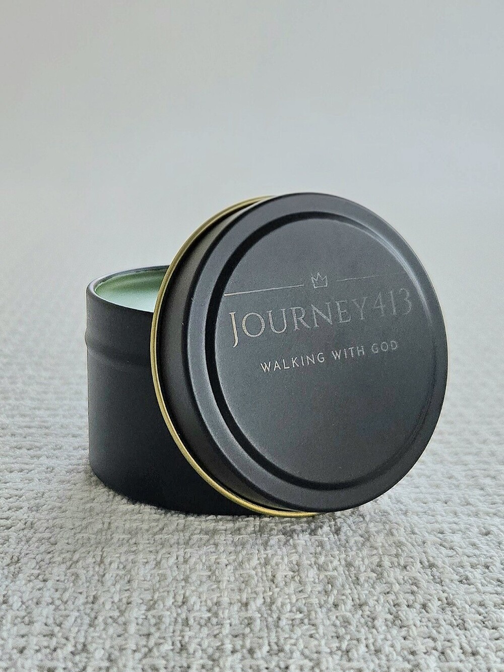 Scented Tin Small Candle - Green - Picture 1 of 3
